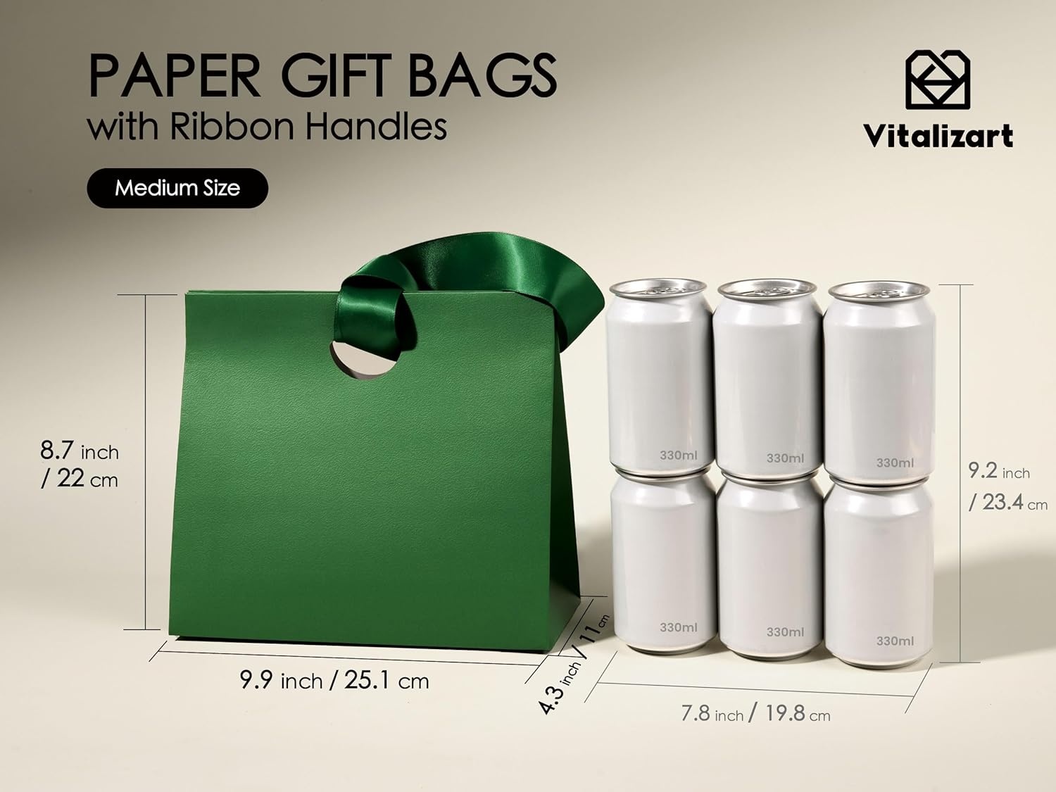 image:imageVitalizart Paper Gift Bags With Ribbon Handles Set of 10 Assorted Colors Bulk Reusable For Gift Wrap Girls Kids Birthday Bridal Shower Party Favors Goodie Bags Candy Christmas 61x295x571 Mini10 Assorted Colors