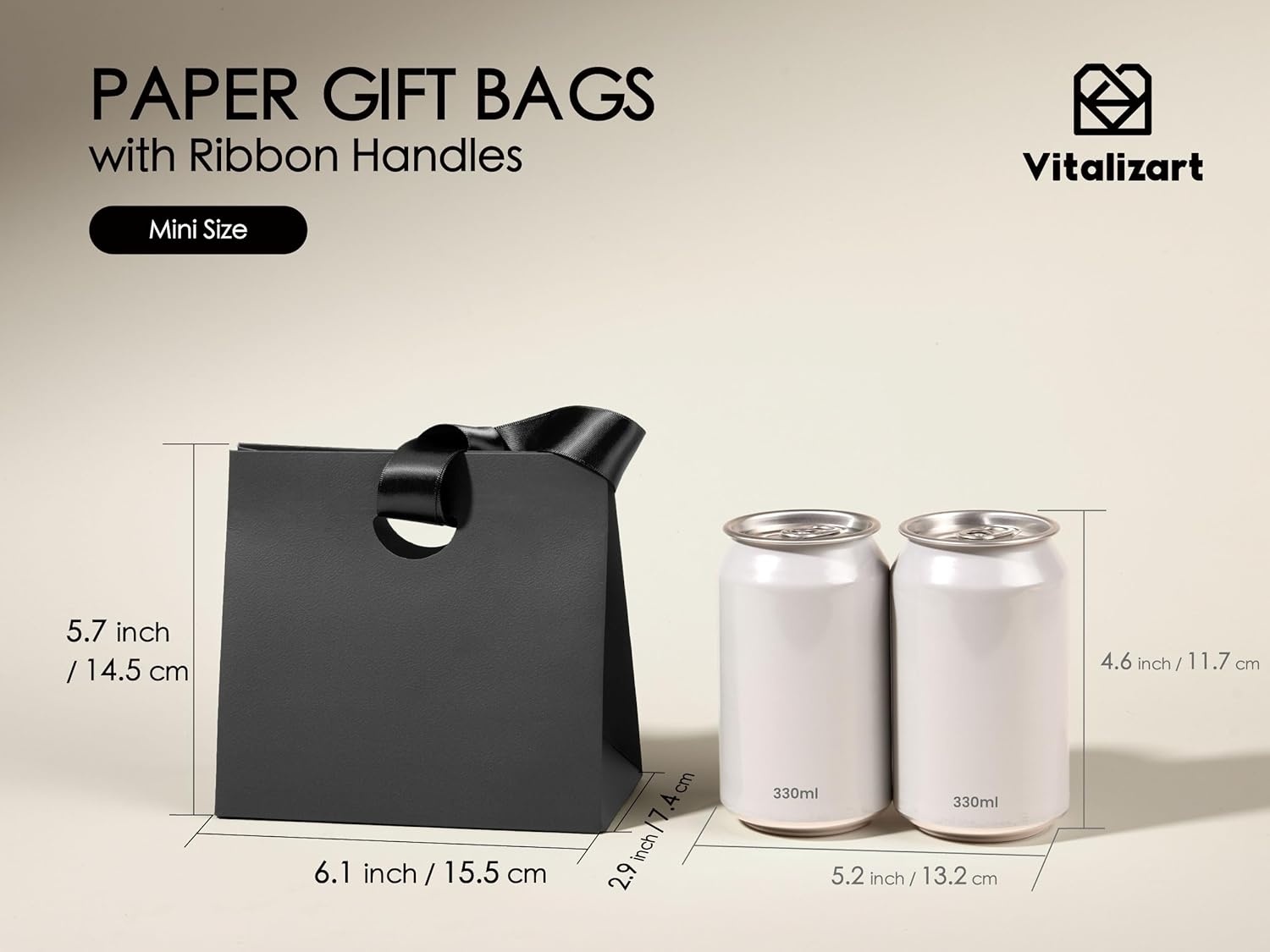 image:imageVitalizart Paper Gift Bags With Ribbon Handles Set of 10 Assorted Colors Bulk Reusable For Gift Wrap Girls Kids Birthday Bridal Shower Party Favors Goodie Bags Candy Christmas 61x295x571 Mini10 Assorted Colors