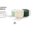 image:imageVitalizart Chiffon Silk Ribbon 1 x 21 Yd Nude amp White Fringe Fabric Package 3 Rolls  7 Yd for Wedding Invitations Bridal Bouquets Decorations Gifts Wrapping amp Bow MakingCream  Green