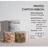 image:imageVitalizart Light Green Chiffon Ribbon Silk Like 1 12 Inch White Printed Frayed Ribbon for Gift Wrapping Wedding Invitations Flower Bouquets Bridal Shower 21 YardMulticolored