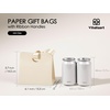 image:imageVitalizart Paper Gift Bags With Ribbon Handles Set of 10 Assorted Colors Bulk Reusable For Gift Wrap Girls Kids Birthday Bridal Shower Party Favors Goodie Bags Candy Christmas 61x295x571 MiniCream White