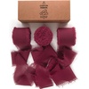 image:imageVitalizart 15 Rolls 15 Chiffon Silk Ribbon Handmade Fringe Total 30 Yd Frayed Edges Ribbons for Wedding Invitations Bridal Bouquets Gifts Wrapping Crafts Holiday DecorBurgundy