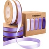 image:imageVitalizart Blue Ribbons for Crafts 38 x 50 Yd Satin Ribbon Double Face Gift Wrapping Silk Like Fabric Flower Bouquet Birthday Party Decorations Bridal Shower Wreath Hair Continuous Navy Baby BlueAssorted Purple