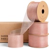 image:imageVitalizart Organza Ribbon 15 x 30 Yd Cream White Rose Gold amp Dusty Green Sheer Ribbons for Gift Wrapping Crafts Christmas Party Decor Bows Wedding Invitations Wreaths BouquetRose Gold