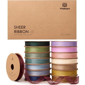 image:imageVitalizart 38 x 90 Yards Organza Ribbon Set 9 Rolls x 10 Yd Sheer Ribbon for Gift Wrapping Crafts Christmas Tree Bows Wedding Invitations Wreaths Party Decor Bouquet DIY Projects Mixed ColorsMixed 15 Rolls