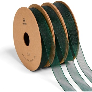image:imageVitalizart 38 x 90 Yards Organza Ribbon Set 9 Rolls x 10 Yd Sheer Ribbon for Gift Wrapping Crafts Christmas Tree Bows Wedding Invitations Wreaths Party Decor Bouquet DIY Projects Mixed ColorsDark Green