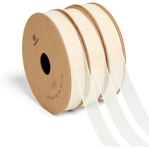 image:imageVitalizart 38 x 90 Yards Organza Ribbon Set 9 Rolls x 10 Yd Sheer Ribbon for Gift Wrapping Crafts Christmas Tree Bows Wedding Invitations Wreaths Party Decor Bouquet DIY Projects Mixed ColorsCream White