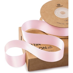image:imageVitalizart Baby Blue Satin Ribbon 38 x 100 Yards Ribbon for Gift Wrapping Hair Craft Party Decoration Flower Bouquet Wedding Double Face Light Sky BlueLight Pink