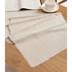 image:imageVitalizart Beige Table Runner 14 x 120 Inches Long Slub Texture Cotton Linen Table Runner for Rustic Home Decorations Dining Room Wedding Decor Reception Bridal Shower Thanksgiving ChristmasBeige