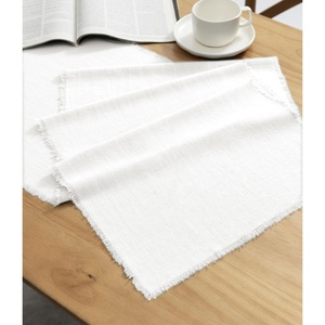 image:imageVitalizart Beige Table Runner 14 x 120 Inches Long Slub Texture Cotton Linen Table Runner for Rustic Home Decorations Dining Room Wedding Decor Reception Bridal Shower Thanksgiving ChristmasOff White