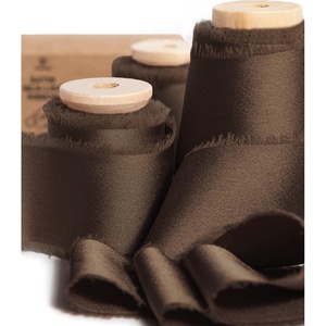 image:imageVitalizart Black Silk Satin Ribbon 112 Inch x 15 Yard Wooden Spool Handmade Frayed Ribbons for Gift Wrapping Baby Shower Wedding Bridal Bouquets Holiday DecorBrown