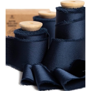 image:imageVitalizart Black Silk Satin Ribbon 112 Inch x 15 Yard Wooden Spool Handmade Frayed Ribbons for Gift Wrapping Baby Shower Wedding Bridal Bouquets Holiday DecorNavy Blue