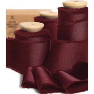 image:imageVitalizart Black Silk Satin Ribbon 112 Inch x 15 Yard Wooden Spool Handmade Frayed Ribbons for Gift Wrapping Baby Shower Wedding Bridal Bouquets Holiday DecorBurgundy Red