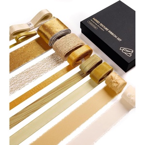 image:imageVitalizart Luxury Gold Ribbon 40 Yards 9 Textures amp Sizes Chiffon Satin Organza Grosgrain GiftWrapping Crafts Wedding Bouquets Christmas amp Holiday Bows9 Gold Ribbons 40Yd