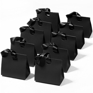 image:imageVitalizart Paper Gift Bags With Ribbon Handles Set of 10 Assorted Colors Bulk Reusable For Gift Wrap Girls Kids Birthday Bridal Shower Party Favors Goodie Bags Candy Christmas 61x295x571 MiniBlack