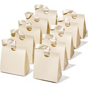 image:imageVitalizart Paper Gift Bags With Ribbon Handles Set of 10 Black Bulk Reusable For Gift Wrap Girls Kids Birthday Bridal Shower Party Favors Goodie Bags Candy Christmas 591x354x728 SmallCream White