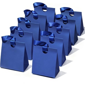 image:imageVitalizart Paper Gift Bags With Ribbon Handles Set of 10 Black Bulk Reusable For Gift Wrap Girls Kids Birthday Bridal Shower Party Favors Goodie Bags Candy Christmas 591x354x728 SmallBlue