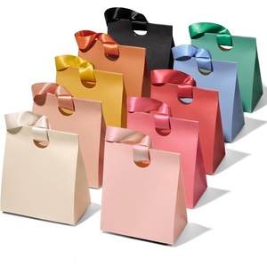 image:imageVitalizart Paper Gift Bags With Ribbon Handles Set of 10 Black Bulk Reusable For Gift Wrap Girls Kids Birthday Bridal Shower Party Favors Goodie Bags Candy Christmas 591x354x728 Small10 Mixed Colors