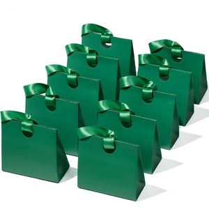 image:imageVitalizart Paper Gift Bags With Ribbon Handles Set of 10 Brown Bulk Reusable For Gift Wrap Girls Kids Birthday Bridal Shower Party Favors Goodie Bags Candy Toys Christmas 787x354x709 Small SizeGreen