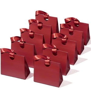 image:imageVitalizart Paper Gift Bags With Ribbon Handles Set of 10 Brown Bulk Reusable For Gift Wrap Girls Kids Birthday Bridal Shower Party Favors Goodie Bags Candy Toys Christmas 787x354x709 Small SizeRed