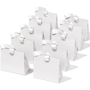 image:imageVitalizart Paper Gift Bags With Ribbon Handles Set of 10 Brown Bulk Reusable For Gift Wrap Girls Kids Birthday Bridal Shower Party Favors Goodie Bags Candy Toys Christmas 787x354x709 Small SizeWhite
