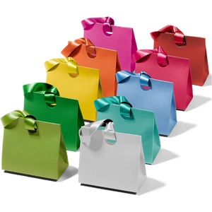 image:imageVitalizart Paper Gift Bags With Ribbon Handles Set of 10 Brown Bulk Reusable For Gift Wrap Girls Kids Birthday Bridal Shower Party Favors Goodie Bags Candy Toys Christmas 787x354x709 Small Size10 Mixed Colors
