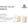 image:imageVitalizart Dusty Blue Ribbon 15 Velvet Handmade Frayed Edges Glossy Ribbon for Gift Wrapping Christmas Tree Ornaments Wreath Garland Holiday Decorations 5 Yd TotalCream White