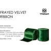 image:imageVitalizart Dusty Blue Ribbon 15 Velvet Handmade Frayed Edges Glossy Ribbon for Gift Wrapping Christmas Tree Ornaments Wreath Garland Holiday Decorations 5 Yd TotalEmerald Green