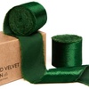 image:imageVitalizart Dusty Blue Ribbon 15 Velvet Handmade Frayed Edges Glossy Ribbon for Gift Wrapping Christmas Tree Ornaments Wreath Garland Holiday Decorations 5 Yd TotalEmerald Green