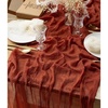 image:imageVitalizart Cheesecloth Table Runner 10 Ft Gauze Boho Fabric Rustic Terracotta Burnt Orange Cheese Cloth Table Runner for Wedding Bridal Shower Birthday Fall Thanskgiving Decoration 120 InchesTerracotta