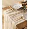 image:imageVitalizart Cheesecloth Table Runner 10ft Gauze Boho Rustic Ivory White Cream Cheese Cloth Table Runner for Wedding Bridal Shower Fall Thanskgiving Decoration 120 InchesCream White