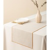 image:imageVitalizart Cream Table Runner Woven Rustic Boho Table Runners 14 x 72 Inch for Dining Room Farmhouse Kitchen Decor Home Outdoor Wedding Party Decorations Beige with Gold Edge