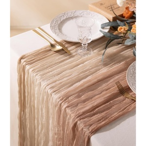 image:imageVitalizart Cheesecloth Table Runner 10ft Gauze Boho Rustic Ivory White Cream Cheese Cloth Table Runner for Wedding Bridal Shower Fall Thanskgiving Decoration 120 InchesLight Nude Beige