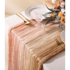 image:imageVitalizart Cheesecloth Table Runner 10ft Gauze Boho Rustic Ivory White Cream Cheese Cloth Table Runner for Wedding Bridal Shower Fall Thanskgiving Decoration 120 InchesLight Nude Pink