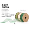 image:imageVitalizart 1 x 90Yd Organza Ribbon Mixed Color Sheer Ribbons Set 10 Yd x 9 Rolls Handmade for Gift Wrapping Christmas Tree Crafts Bows Wedding Invitations Wreaths Wrapgreencream 3 rolls
