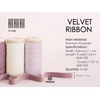 image:imageVitalizart Fall Velvet Ribbon Set 38 x 15 Yd Wooden Spool Fabric Trim 3 Rolls  5 Yd for Christmas Wreath Decoration Handmade Craft Ornaments Gift Wrapping amp Bow MakingPink  White