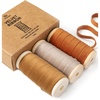 image:imageVitalizart Fall Velvet Ribbon Set 38 x 15 Yd Wooden Spool Fabric Trim 3 Rolls  5 Yd for Christmas Wreath Decoration Handmade Craft Ornaments Gift Wrapping amp Bow MakingKhaki Terracotta  Nude
