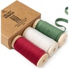 image:imageVitalizart Fall Velvet Ribbon Set 38 x 15 Yd Wooden Spool Fabric Trim 3 Rolls  5 Yd for Christmas Wreath Decoration Handmade Craft Ornaments Gift Wrapping amp Bow MakingRed Green  White