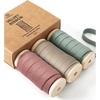 image:imageVitalizart Fall Velvet Ribbon Set 38 x 15 Yd Wooden Spool Fabric Trim 3 Rolls  5 Yd for Christmas Wreath Decoration Handmade Craft Ornaments Gift Wrapping amp Bow MakingRed  Green