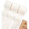 image:imageVitalizart White Velvet Ribbon 112 Inch Ivory Handmade Frayed Fringe Fabric for Christmas Wreath Craft Ornaments Gift Wrapping Decor Cream 3 Rolls 6 Yd Cotton RibbonIvory