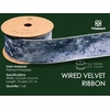 image:imageVitalizart Red Gold Wired Velvet Ribbon 25 Inch Metallic Crushed Velvet for Gift Wrapping Christmas Tree Decoration Crafts Wreaths Garland Continuous 10 YardsDusty Blue