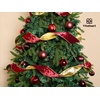 image:imageVitalizart Red Gold Wired Velvet Ribbon 25 Inch Metallic Crushed Velvet for Gift Wrapping Christmas Tree Decoration Crafts Wreaths Garland Continuous 10 YardsRed Gold Wire