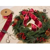 image:imageVitalizart Red Gold Wired Velvet Ribbon 25 Inch Metallic Crushed Velvet for Gift Wrapping Christmas Tree Decoration Crafts Wreaths Garland Continuous 10 YardsRed Gold Wire