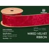 image:imageVitalizart Red Gold Wired Velvet Ribbon 25 Inch Metallic Crushed Velvet for Gift Wrapping Christmas Tree Decoration Crafts Wreaths Garland Continuous 10 YardsRed Gold Wire