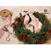 image:imageVitalizart Red Gold Wired Velvet Ribbon 25 Inch Metallic Crushed Velvet for Gift Wrapping Christmas Tree Decoration Crafts Wreaths Garland Continuous 10 YardsPink