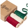 image:imageVitalizart Pink Velvet Ribbon Set 38 x 15 Yd Wooden Spool Fabric Trim 3 Rolls  5 Yd for Christmas Wreath Decoration Handmade Craft Ornaments Gift Wrapping amp Bow MakingWhite Red Green