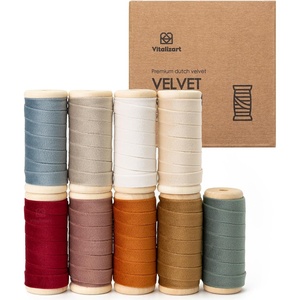 image:imageVitalizart Pink Velvet Ribbon Set 38 x 15 Yd Wooden Spool Fabric Trim 3 Rolls  5 Yd for Christmas Wreath Decoration Handmade Craft Ornaments Gift Wrapping amp Bow MakingMix Colors 9 Rolls