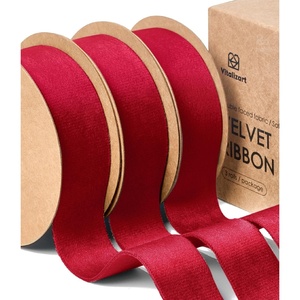 image:imageVitalizart Red Velvet Ribbon Set 1 Inch Double Faced Burgundy Ribbon for Christmas Ornaments Gift Wrapping 15 Yards Wreath Decoration Bows Making Holiday CraftsRed Velvet