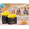 image:imageVitalizart Birthday Paper Gift Bags With Ribbon Handles Set of 2  PopUp Cards Tissue Paper Custom Calendar Design Black Bags for Kids Birthday Party Favors Goodie Bags Girls Boys Shower