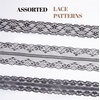 image:imageVitalizart Black Lace Ribbon Sewing Fabric 3 Rolls Floral Lace Trim 15 Yards with Wooden Spool for Gift Wrapping Wedding Invitation Birthday Decoration Hair Bow Bouquet CraftsBlack